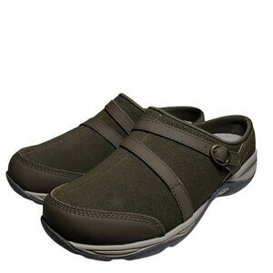 Easy Spirit Womens Dark Green Closed Toe Slip On Backless Clogs Mules Size 7W